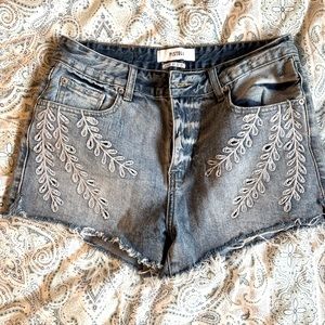 PISTOLA - Winston High Rise Cut Off Embroidered Shorts